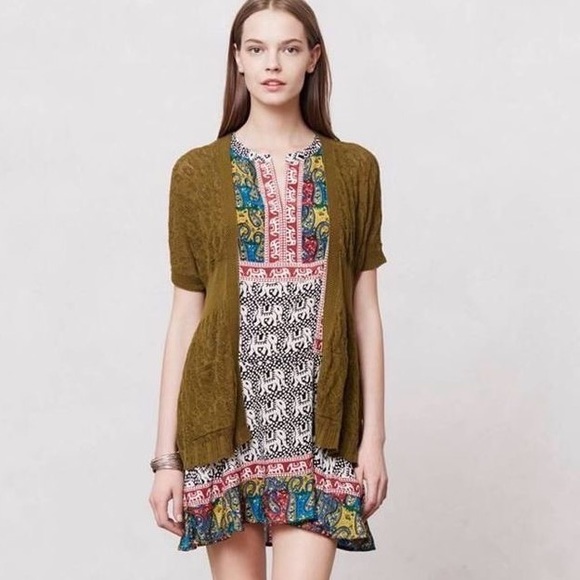 {anthro} pointelle wisp cardigan - Picture 3 of 8